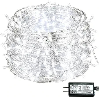 White Christmas Lights - 100 LED 33ft String Lights for Bedroom Indoor, 8 Modes Fairy Twinkle Lights Plug in, Waterproof Outdoor Hanging Lights for Room, Xmas Tree, Garden & Party Decor