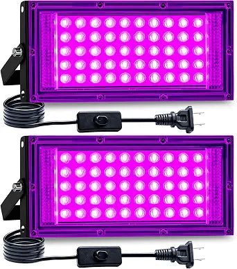 50W 2Pack Black Light for Glow Party and Halloween Decoration