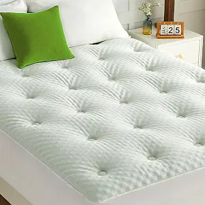 QUIETSEA Reversible Full Mattress Topper Egg Crate Memory Foam Mattress Topper, Bamboo Viscose Mattress Pad Full, 54" x 75"