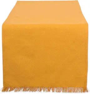 DII Everyday Collection, Fringed Solid Tabletop, Table Runner, 14x72, Pumpkin Spice