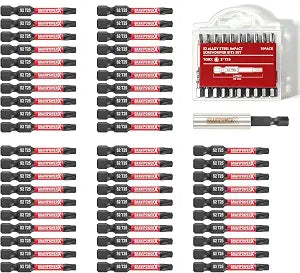 50-Pack T25 Torx Bits for Impact Driver, 2-Inch with Bit Holder