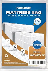 Plastic Mattress Bag for Disposal Moving Storage,Full Size,1.5Mil