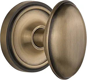 Nostalgic Warehouse Classic Rosette with Homestead Door Knob, Single Dummy, Antique Brass (704766)