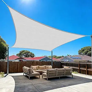 Amagenix Shade Sail 12'X20' Rectangle Light Grey UV Block Breathable Sun Shade Canopy for Outdoor Patio Garden Deck Backyard, Customizable