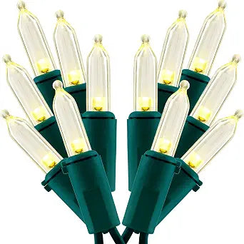 Warm White Christmas Lights 200 ct, Pack-2 100 LED 25 ft UL String Light