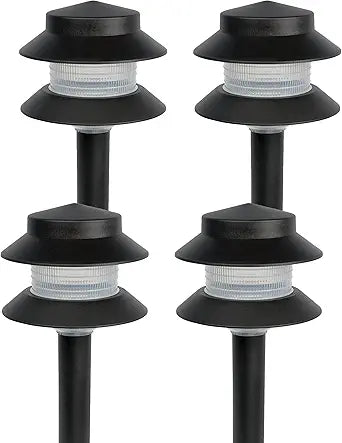 Paradise Plastic Path Stake Light (Black, 4 Pack)