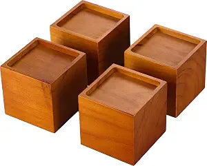 Lufia Wood Bed Furniture Risers 4 Inch, Solid Pine Wood Furniture Risers: Enhance Durability, Comfort, and Style with Effortless Installation and Added Functionality