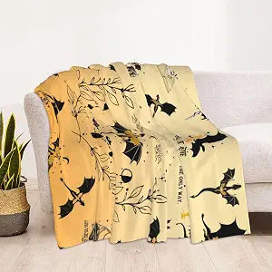 Fourth Dragon Wing Blanket Dragon Merch Gift for Teen Adult Kids Throw Blankets Book Lover Fashion Graphic Air Conditioner Blanket (Yellow, 60" L x 50" W)