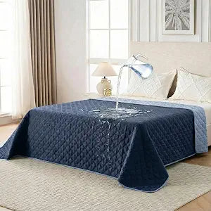 FunFurry Waterproof Dog Blanket, Couch Cover for Dogs Washable, Reversible Dog Bed Cover, Couch Furniture Protector. (DarkLight Blue, 82 X 120 Inch - 1 Pack)