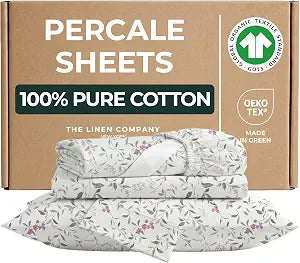 100% Cotton Sheets Twin Size Floral Printed Percale Bed Sheet Set 16 Deep Pocket Cooling & Breathable Bedding for Hot Sleepers Crisp Hotel Quality, Oeko-TEX Certified - Botanique