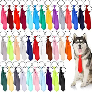 70 Pcs Dog Neck Ties Bulk, Adjustable Pet Bow Ties for Medium Large Dogs, Pet Collar Grooming Costume Accessories for Daily Wearing Photography Wedding Birthday Holiday Party Gift, 35 Colors