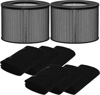 2 Set Replacement Filter Compatible with Filter Queen Defender 4000 7500 360 Air Purifiers | H13 True HEPA + Activated Carbon, 4-in-1 System | 2 Pack with Extra 6 Carbon Pre-Filters for Cleaner Air