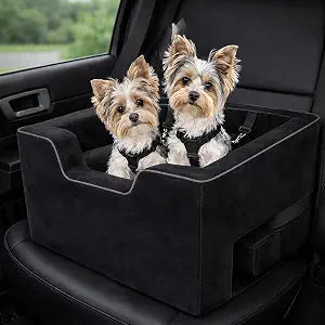 Pet Gear Lookout Booster Car Seat, Dark Black | Removable Comfort Pillow, Safety Tether Included, Installs in Seconds, No Tools Required