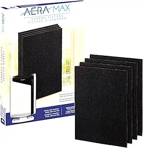 Fellowes Carbon Filters for AeraMax Air Purifiers - 4 Pack (9324201),Black, 16.1" x 12.4" x 0.2"