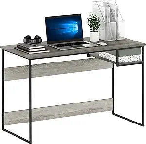 FURINNO Moretti Lifestyle Study Desk, 45 Inches, French Oak Grey