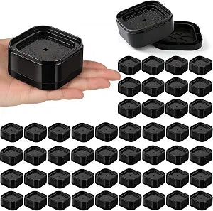 VZZNN 48 Pack Furniture Risers Adjustable Bed Risers 1.38" Heavy Duty Bed Lifts Risers Square Bed Raising Blocks for Table Desk Couch Chair Sofa Cabinet Bed Legs Refrigerator Washing Machine