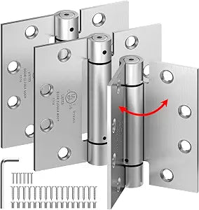 3-Pack 4.5 Inch Self Closing Door Hinges with Square Corners,Brushed Nickel