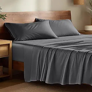 Bare Home 100% Rayon Made from Bamboo Sheet Set (Twin XL, Grey)