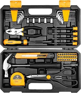 62-Piece Household Tool SetSmall Basic Home Tool Kit with Plastic Toolbox, Hand Tools with Storage Case DEKOPRO