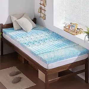 SINWEEK 2 Inch Memory Foam Mattress Topper Twin XL, Twin Extra Long Mattress Pads for College Dorm Single Bed, Pressure Relieve CertiPUR-US Certified, 39x80 Inches, Blue