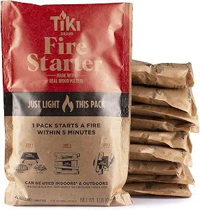 Tiki Fire Starter 10-Pack Easy-to-Use Wood Pellet Fire Starters for Smokeless Outdoor Fire Pits & Indoor Fireplaces, Quick Lighting for Smokeless Fires, Ideal for Camping, Backyard, and Fireplaces