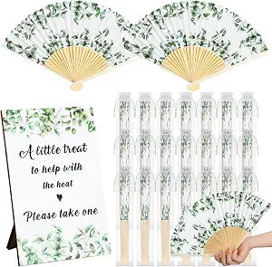 Leinuosen 51 Pcs Wedding Favors for Guests Bulk Eucalyptus Leaves Fans