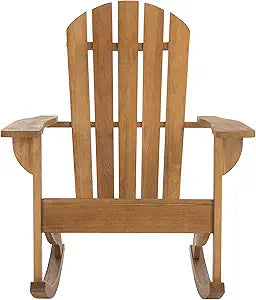 Safavieh PAT7042A Outdoor Collection Brizio Teak Rocking Adirondack Chair