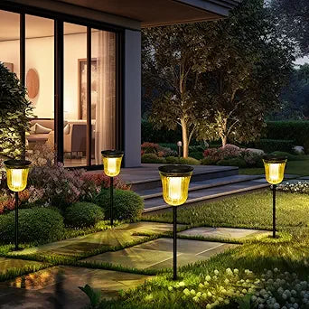 Solar Pathway Lights Super Bright 200 lumens with 2-in-1 Warm White and Daylight Modes, Solar Lights Outdoor Waterproof for Yard, Path, Sidewalk, Driveway or Walk Way Light(2 Pack)