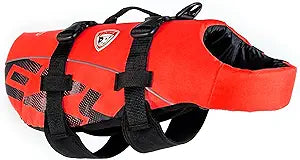 Ezydog DFD Dog Life Jacket - Adjustable Swimming Safety Vest with Reflective Trim & Durable Grab Handle - 50% More Flotation Material - Small, Red