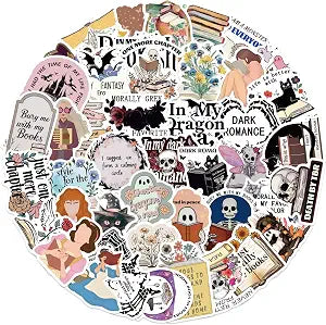 50 Pieces Bookish Reading Stickers for Kindle, Vinyl Waterproof Decals for Laptop, Ebook Readers Cute Water Bottle Stickers Lover Gift (Book)