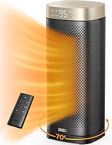 DREO Space Heaters for Indoor Use Large Room, 70 ┬░ Oscillation, Fast Heating Ceramic Electric with Digital Thermostat, Remote Control, 1-12H Timer, Overheat Protection, Safety Heater for Bedroom
