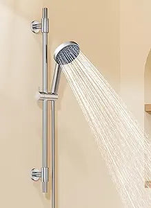 KES 18/8 Stainless Steel Shower Slide Bar 30-Inch with Adjustable Handheld Shower Head and 59-Inch Hose, 5-Function Hand Shower with Wall Mount Shower Slide Bar Set, Brushed Finish F209S78-BS-C1
