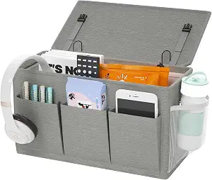Bedside Caddy Storage Organizer for Bed Rails, Bed Caddy with 6 Pockets
