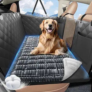Backseat Dog Bed Non-Slip, Dog Bed for Car Back Seat Soft and Comfortable, Back Seat Pet Bed Mat for Travel, Pet Car Blanket for Backseat Extender and Seat Covers Grey (51X 23.5)
