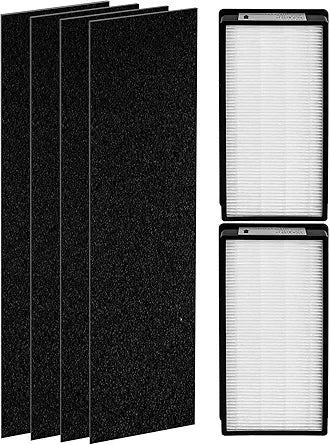 1183900 Replacement Filter Compatible with Whirlpool Air Purifier APT30010M, APT40010R, APT42010M, APT50010M and APMT2001M, with 4 counts 817500 Activated Carbon Pre-filter