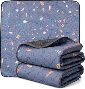 44'' x 44'' Washable Pee Pads for Dogs, Super Absorbent Reusable Puppy Training Pads, 100% Leak-Proof & Non-Slip Whelping Box Pads for Pet, 2 Pack