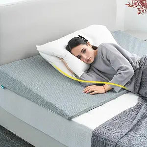5.5-Inch Mattress Wedge Topper for Acid Reflux & Back Pain-Adjustable Under Mattress Riser Fits Multiple Sizes, Memory Foam with Removable Cover for GERD Snoring & Neck Pain Relief Gray Twin
