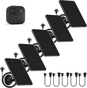 Rhorawill 5 Pack Solar Panel for Blink Outdoor 2K+/4(4th Gen)/Outdoor(3rd Gen) XT3 and XT2/XT Camera(Not Included)/Blink Outdoor Camera,Solar Panel with Mount 13.1ft Cable Rubber Plug