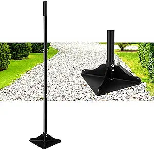 8" x 8" Steel Hand Tamper Tool - 48" Heavy Duty Ground Tamper for Landscaping, Dirt, Soil and Asphalt Compaction - Manual Garden Leveler for Yard, Paver and Post-Hole Projects