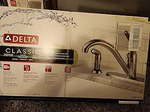 Delta 400-DST Classic Single Handle Kitchen Faucet with Spray Chrome