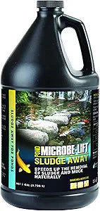 MICROBE-LIFT MLXSAG4 Sludge-Away Pond and Outdoor Water Garden Sludge Remover, OK for Live Koi Fish, Plant Life, and Decor, 1 Gallon