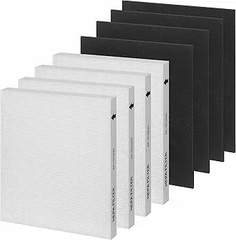Airmega AP-1512HH Replacement Filter for Coway air purifier, Compatible with Coway Airmega AP1512HH Air Purifier, 3304899, 4 Filter With 4 Pre-Cut Carbon Filters
