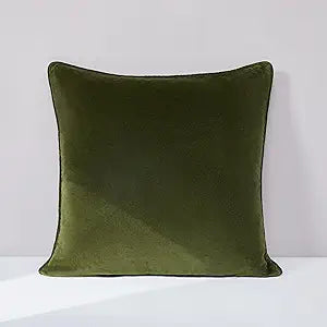 Lush Decor x Chuks Collins Terran Velvet Decorative Pillow Cover Single 22" W x 22" L Green - 22x22 Pillow Cover - Velvet Throw Pillows for Bed, Couch or Chair - Luxury Home Decor