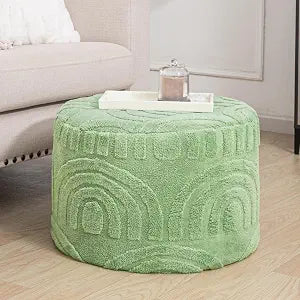 Asuprui Plush Pouf Ottoman Footrest,Foot Stools Ottoman,20"x14", Sage Green