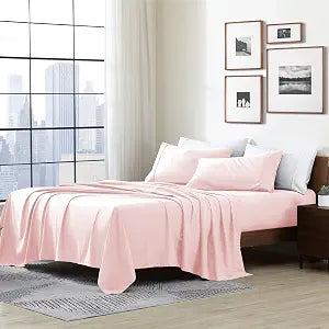 Cathay Home Queen Sheet Set, Ultra-Soft Microfiber Bed Sheets, Blush