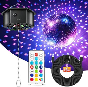Disco Ball Motor with Light | 0/3/6/9/12/15 RPM Adjustable Speed Rotating