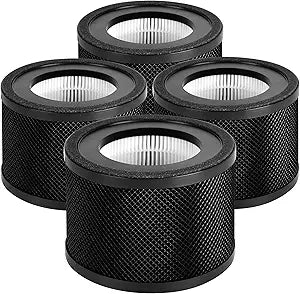 4-Pack TT-AP001 Replacement Filter Compatible with TaoTronics TT-AP001 and VAVA VA-EE014 Air Purifiers, 3-in-1 Filters