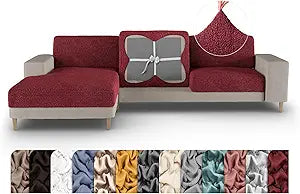PAULATO BY GA.I.CO. Couch Cushion Cover - Sofa Cushion Cover - T-Cushion & Box-Cushion Slipcover - Replacement Furniture Protector - Stretch Seating Covers - Burgundy (Seat or Back Cushion)