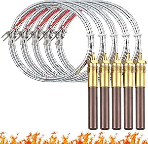 5 Pcs 36" Thermopile Generators with Two Lead for Gas 750mv Thermopile Fireplace Water Heaters Fryer Cluster Replacement Part