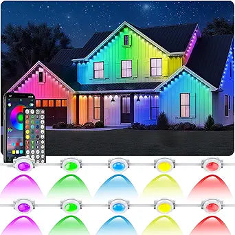 CETELUMA 300FT Permanent Outdoor RGB Lights, IP67 Waterproof Smart Eave Lighting, with App/Remote Control Eaves Light, DIY LED Scenes Modes for House Roof Decor,Christmas,Party